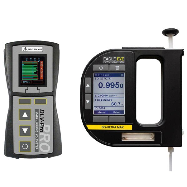 Eagle Eye Power Solutions' DLV-Pro data logging voltmeter and SG-Ultra Max digital hydrometer