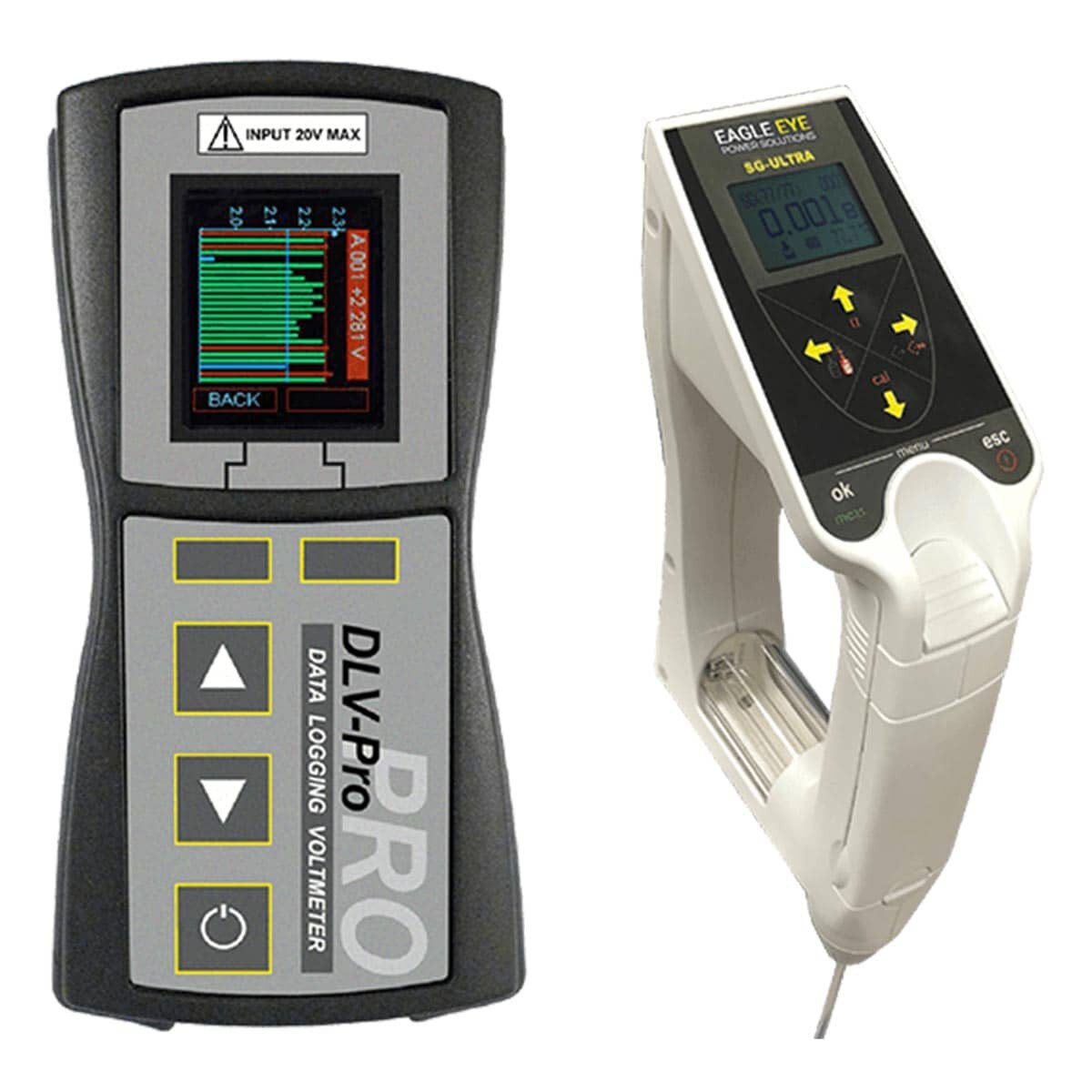Eagle Eye Power Solutions DLV-Pro data logging voltmeter and SG-Ultra digital hydrometer