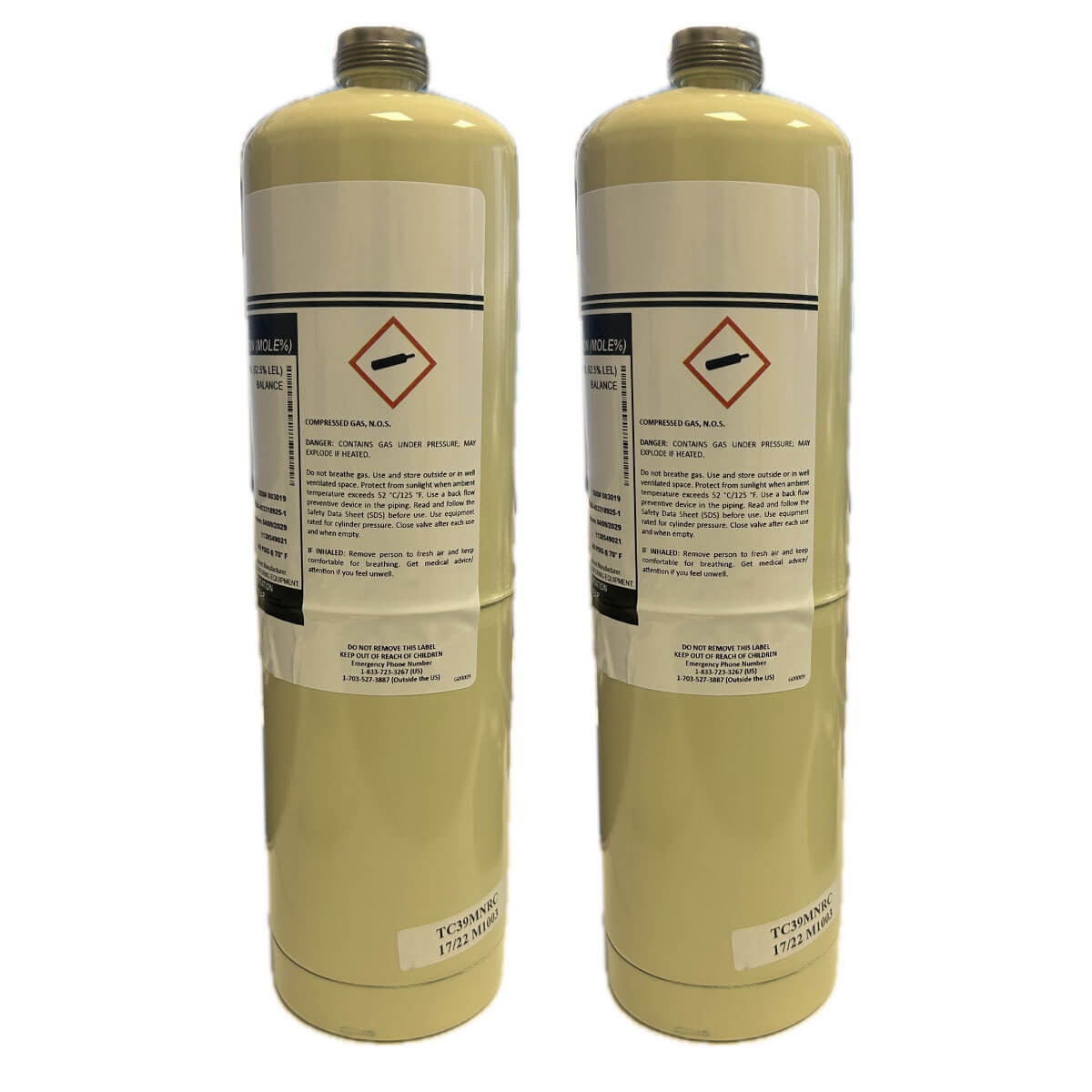 EE-TEST-H-17L-KIT included two canisters of hydrogen gas for bump testing