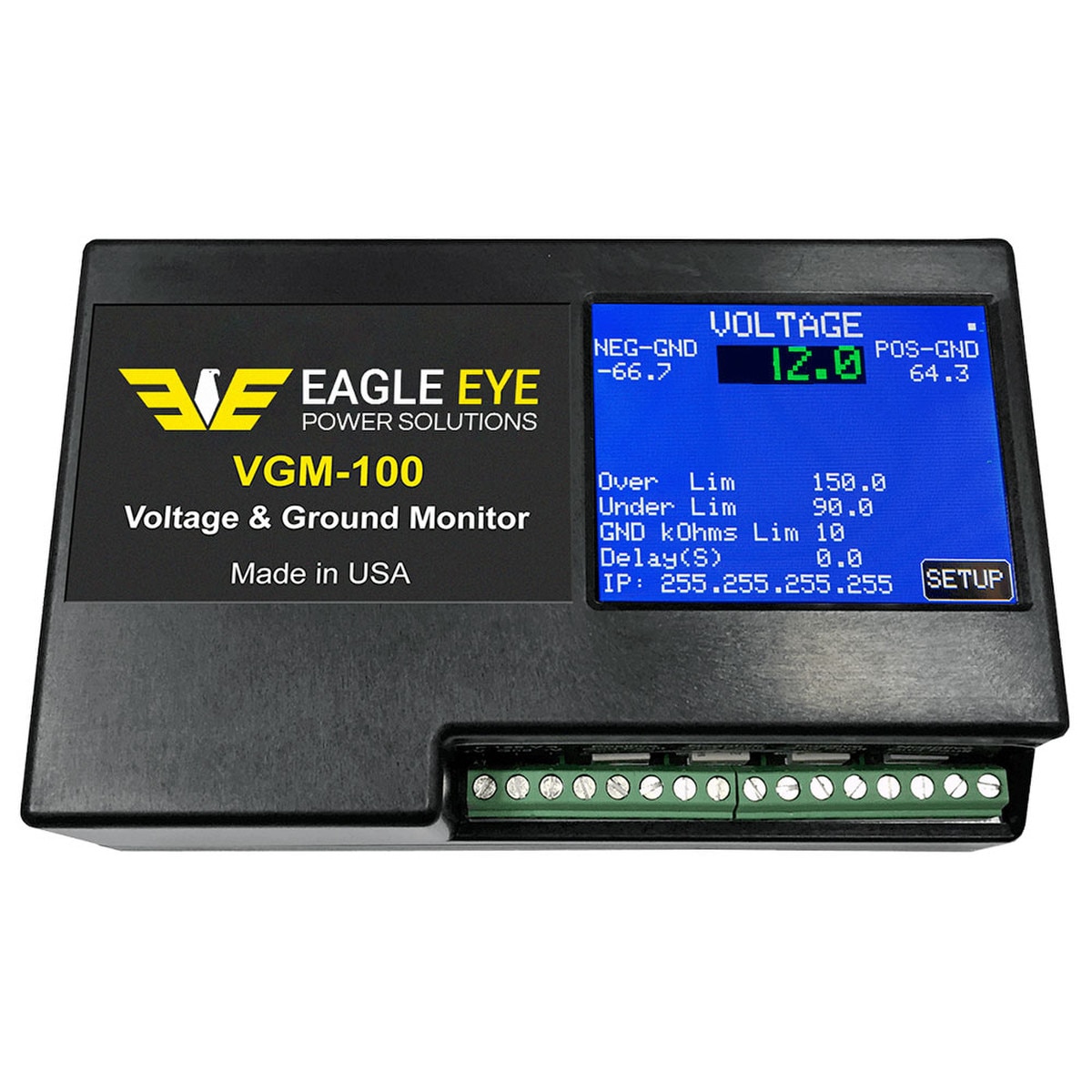 VGM-100 Voltage & Ground Fault Monitor: 12V