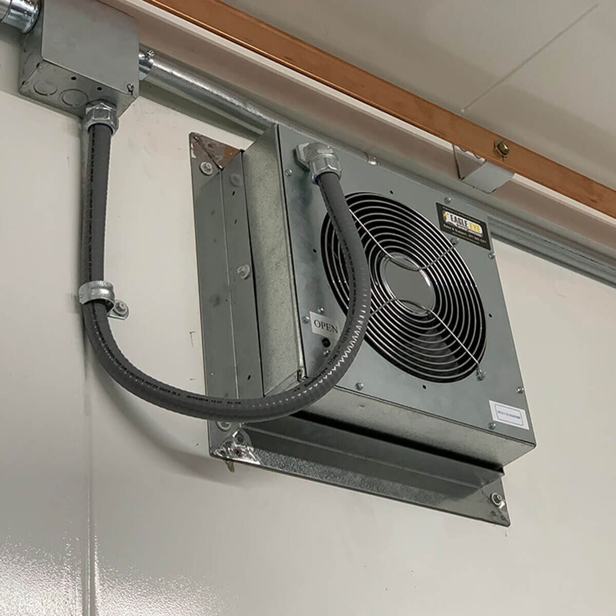 Inside view of an Eagle Eye Power Solutions gas and ventilation system mounted on a wall