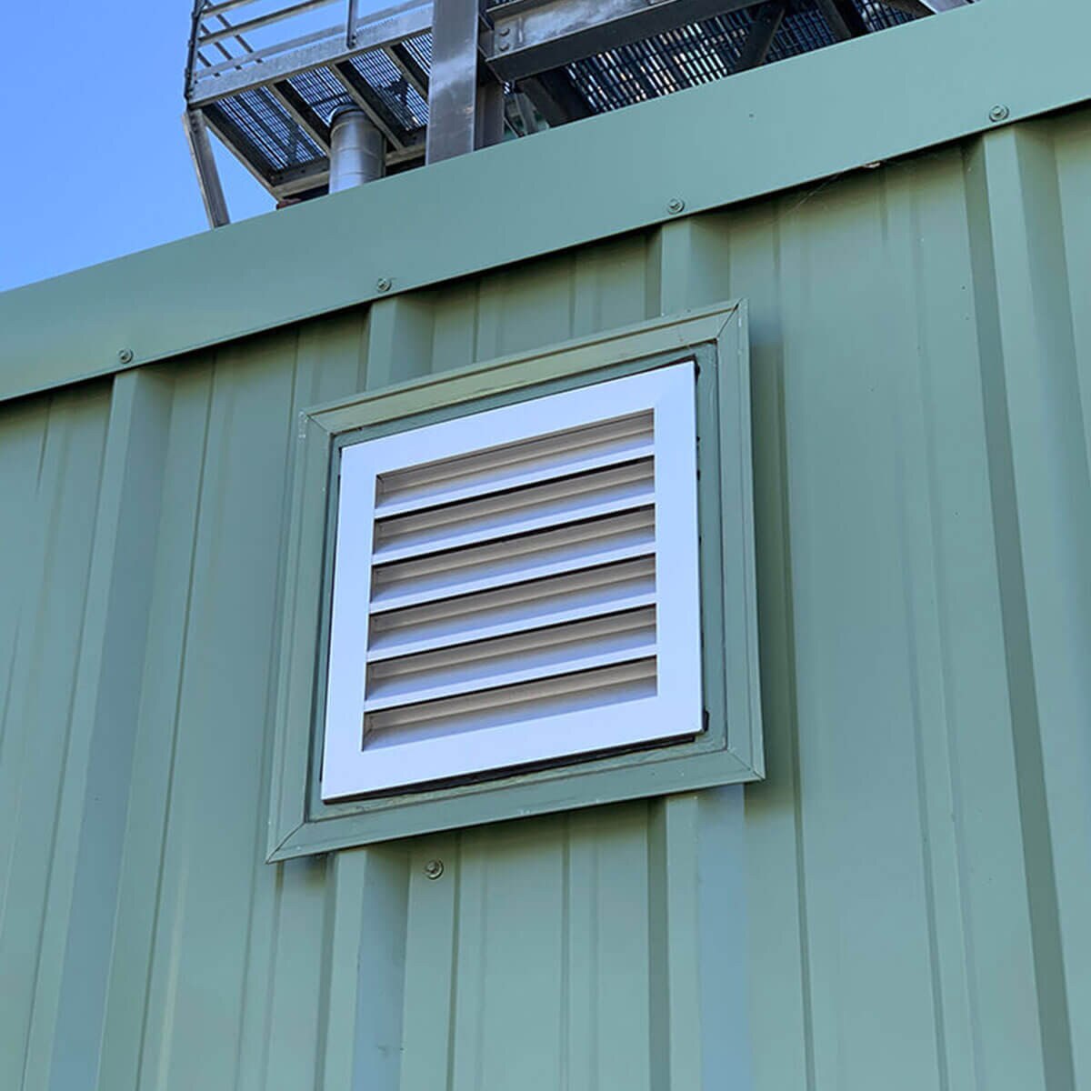 Outside view of an Eagle Eye Power Solutions gas and ventilation system on a building