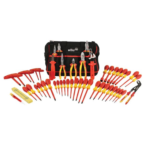 Wiha Tools 50-Piece Master Electrician's Insulated Tool Set in Canvas Tool Bag